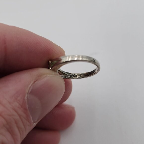 Size 4 Sterling Silver Tarnished Disney Mouse Blue Crystal Ring A2939 - Picture 4 of 7